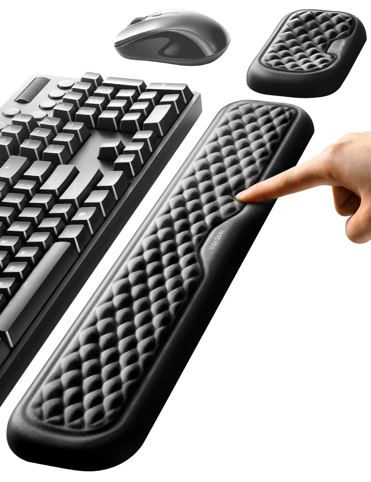 Vaydeer Wrist Rest for Keyboard and Mouse | Ergonomic Memory Foam Support Pad for Office & Gaming