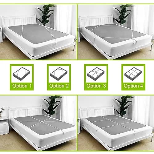 Bedecor White Box Spring Cover 4-9 Inch | Modern Elastic Wrap for Full/Full XL thumbnail 6