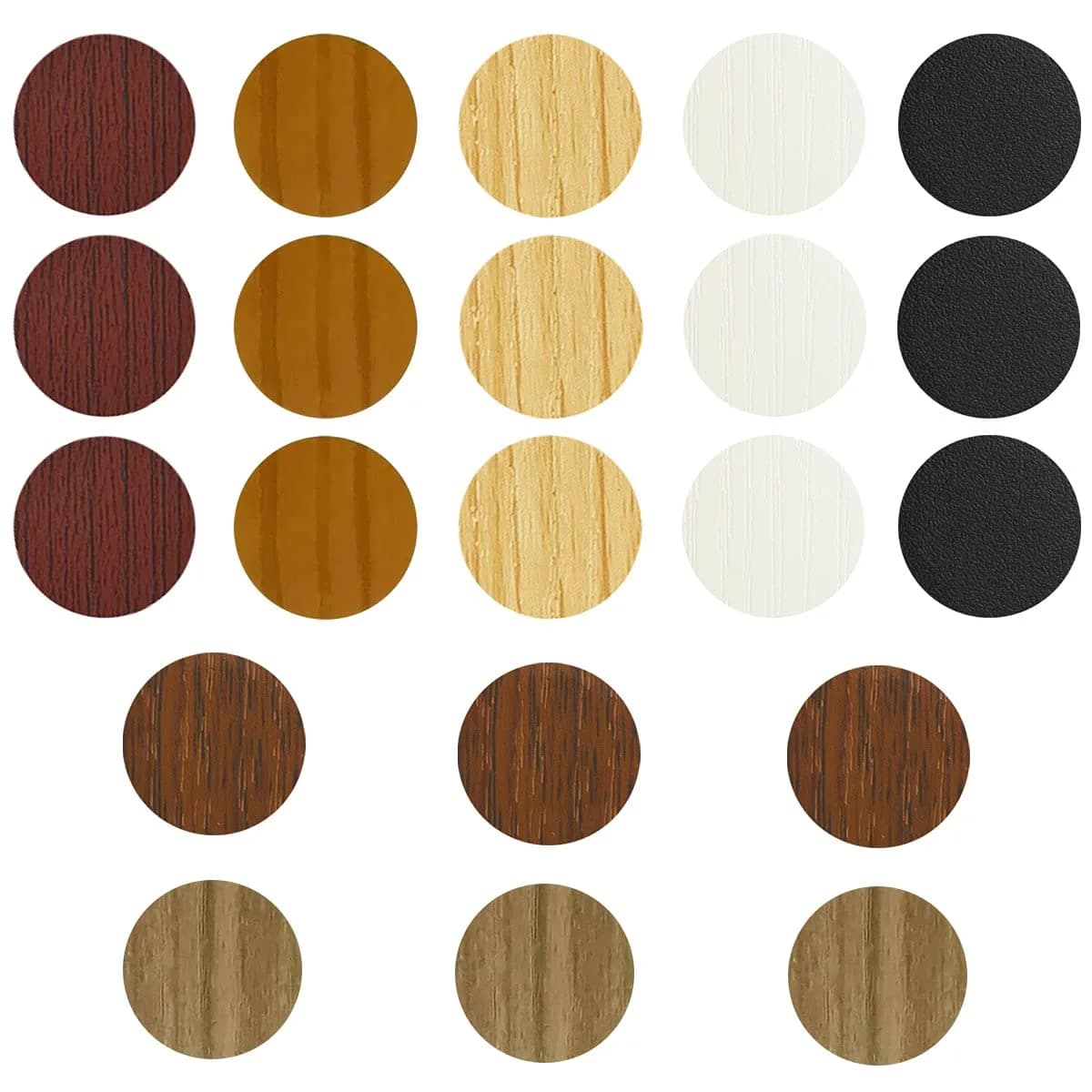 VIWIEU PVC Cover Caps Adhesive Screw Hole Stickers 378 PCS | Classic Wood Grain Finish - main product image