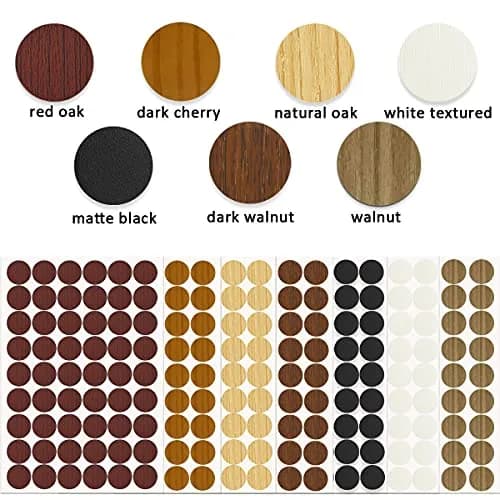 VIWIEU PVC Cover Caps Adhesive Screw Hole Stickers 378 PCS | Classic Wood Grain Finish thumbnail 3