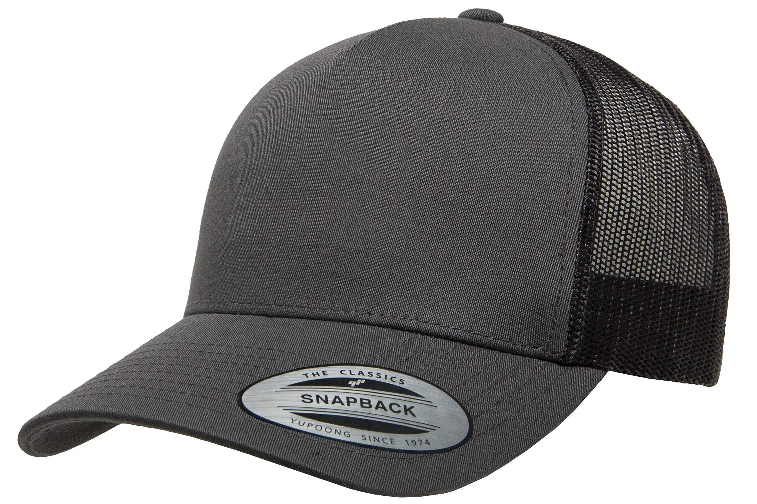 Yupoong Men's YP Classics 5-Panel Retro Trucker Cap, Black, One Size — Charcoal / One Size