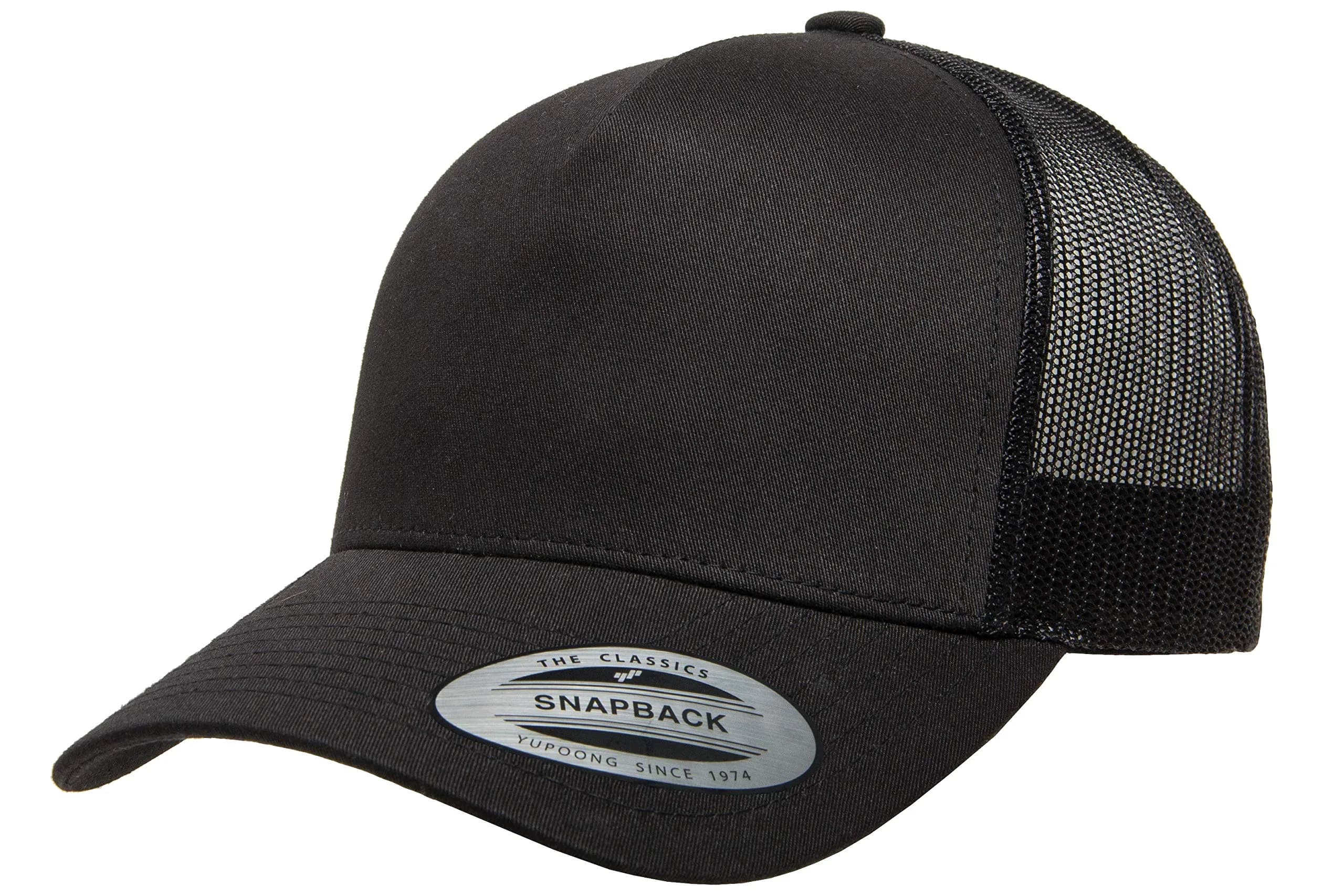Yupoong Men's YP Classics 5-Panel Retro Trucker Cap, Black, One Size - main product image