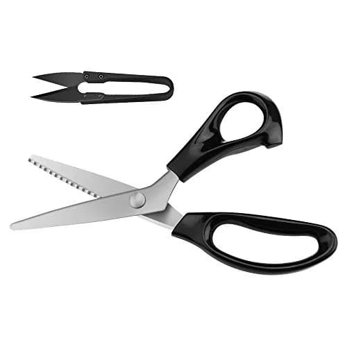 YAZEMKEL Pinking Shears for Fabric, Zig Zag Scissors, 9 Inch, Black | Ergonomic, Ultra-Sharp, Professional Craft Shears thumbnail 1