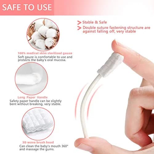 EASICUTI Baby Tongue Cleaner 42PCS | Gentle Disposable Gauze Baby Toothbrush for 0-36 Months thumbnail 2