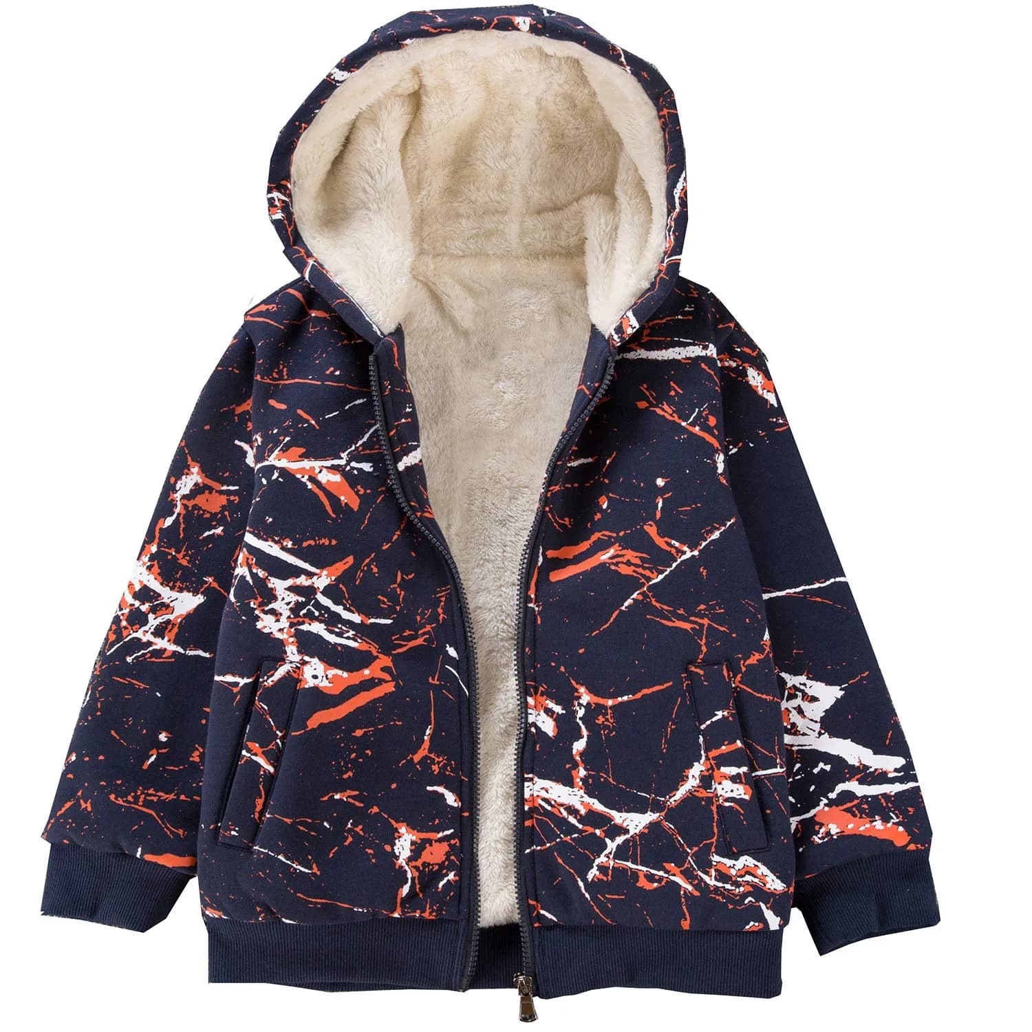 Bumeex Boys Sherpa Fleece Lined Jacket, 11-12 Years | Warm, Thick & Comfortable for Cold Weather
