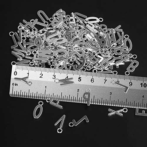 SANNIX Alphabet ABC Letter Charms Silver Capital A-Z 0.6"-0.7" | DIY Jewelry thumbnail 2