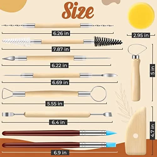 Jetmore Clay Sculpting Tool Kit 35 Pack | Steel Craft Supplies for DIY Ceramics & Pottery thumbnail 2