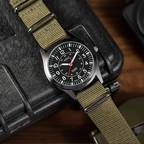 Infantry MDC Military Field Watch 40mm (1.57 inches) | Japanese Quartz, Black Dial, Green Nylon Strap thumbnail 4
