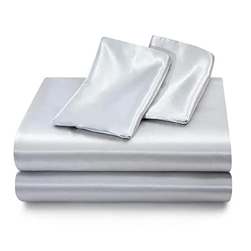 Luxbedding Satin Bed Sheets Set Twin Size 156cm x 190cm (6.5" W x 24" H x 28" L) | Silky Smooth Luxury for Hair and Skin thumbnail 6