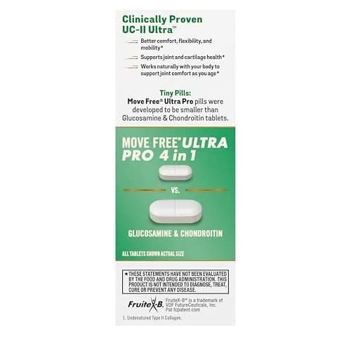 Move Free Ultra Pro 4in1 Joint Support Supplement Tablets- 120ct | Supports Cartilage & Bones thumbnail 8