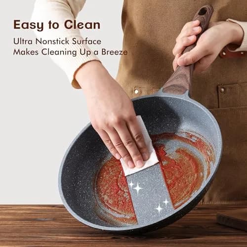SENSARTE 10 Inch (25 cm) Nonstick Frying Pan Skillet | Swiss Granite Coating, PFOA Free, Induction Compatible thumbnail 4