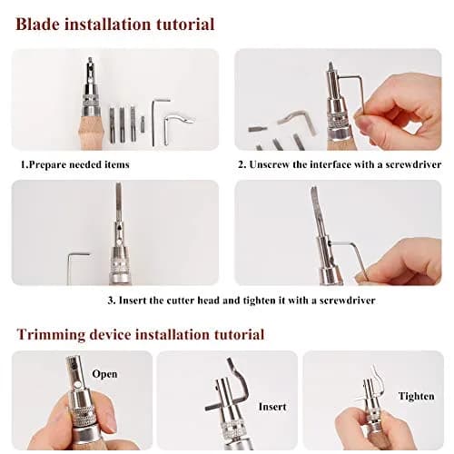 Jmuiiu 7 in 1 Adjustable Stitching Groover Tool with Wooden Handle | Natural Color thumbnail 4