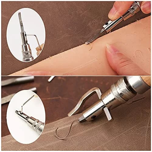 Jmuiiu 7 in 1 Adjustable Stitching Groover Tool with Wooden Handle | Natural Color thumbnail 5