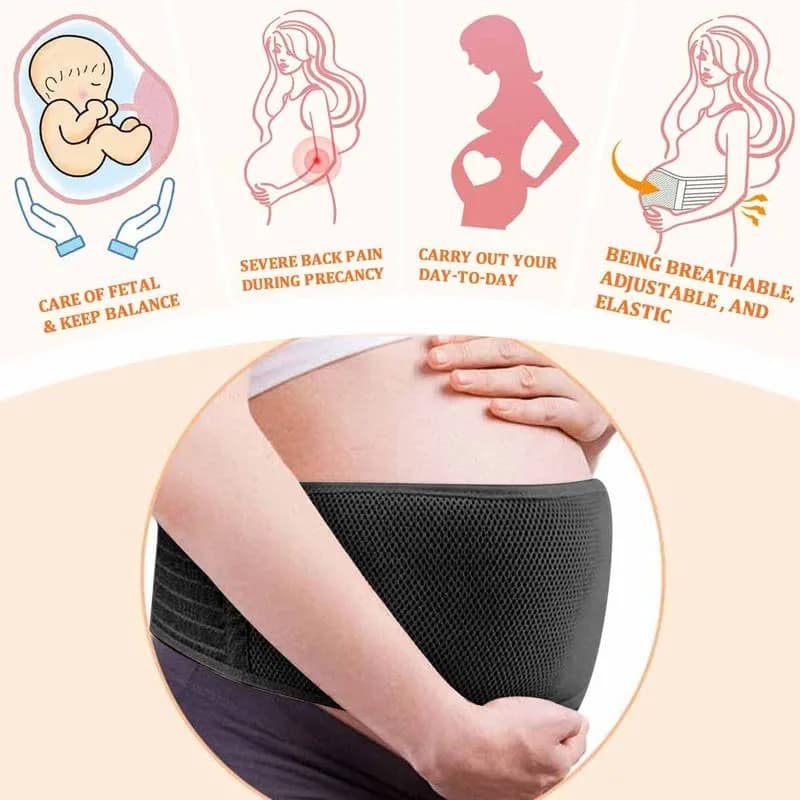 AIWITHPM Maternity Support Belt for Pregnancy | 122g (4.3oz) Black thumbnail 7