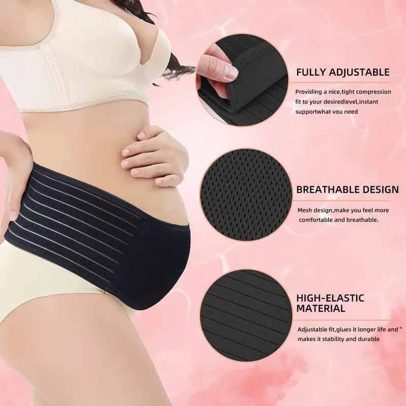 AIWITHPM Maternity Support Belt for Pregnancy | 122g (4.3oz) Black thumbnail 4