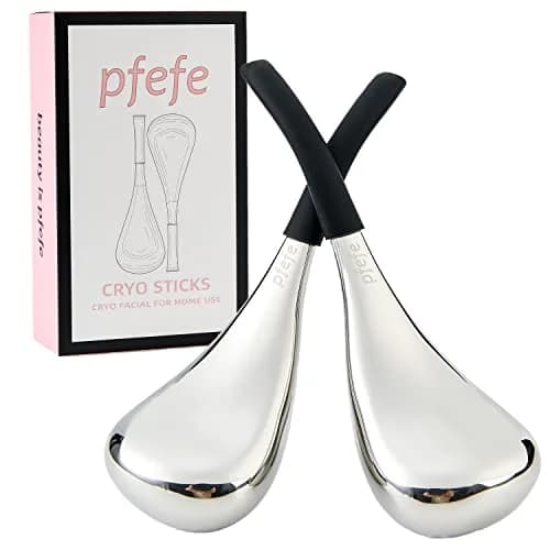 pfefe Ice Globes for Face and Eyes, Cryo Sticks Facial Skin Care Tools with Storage Case | Stainless Steel, 2 Count thumbnail 1