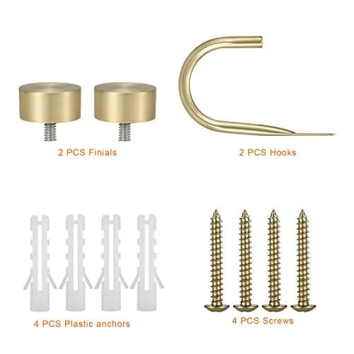 Mayrhyme Premium Curtain Holdback Set of 2 | 18.5cm (7.3in) Brass Metal Decorative Holdbacks with Zinc Alloy Cap Finials thumbnail 2