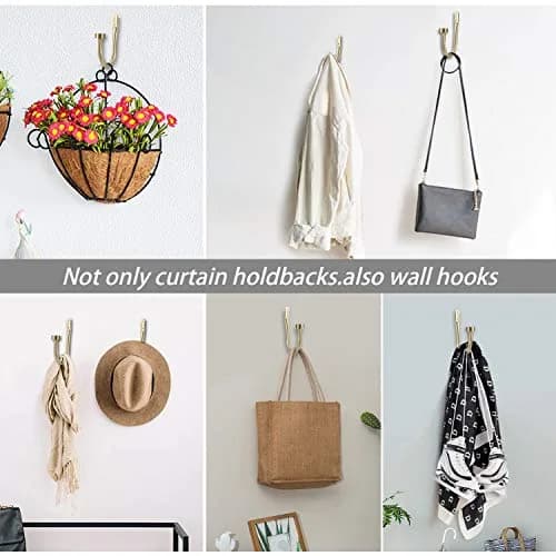 Mayrhyme Premium Curtain Holdback Set of 2 | 18.5cm (7.3in) Brass Metal Decorative Holdbacks with Zinc Alloy Cap Finials thumbnail 3