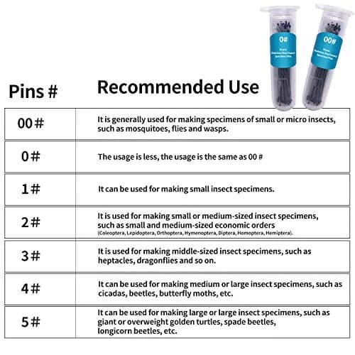 Fpxnb Stainless Steel Insect Pins 350 Pcs (40mm Length, 0.27-0.71mm Diameter) | Entomology Specimen Needles thumbnail 3