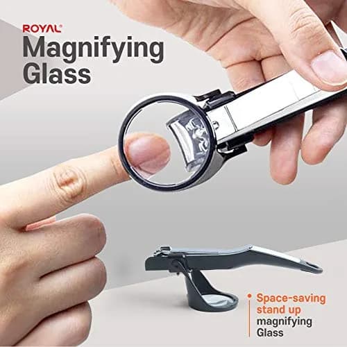 ROYAL Smart Nail Clipper with Catcher & Magnifier, Black - 50g (0.11 lb) | Curved Blades for Effortless Trimming thumbnail 6
