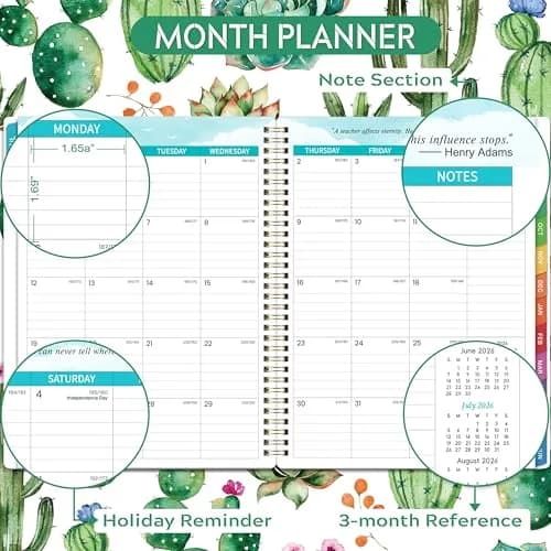 MaaIbok Teacher Planner 2026-2027 | Academic Schedule & Quotes, 8'' x 10'' thumbnail 3