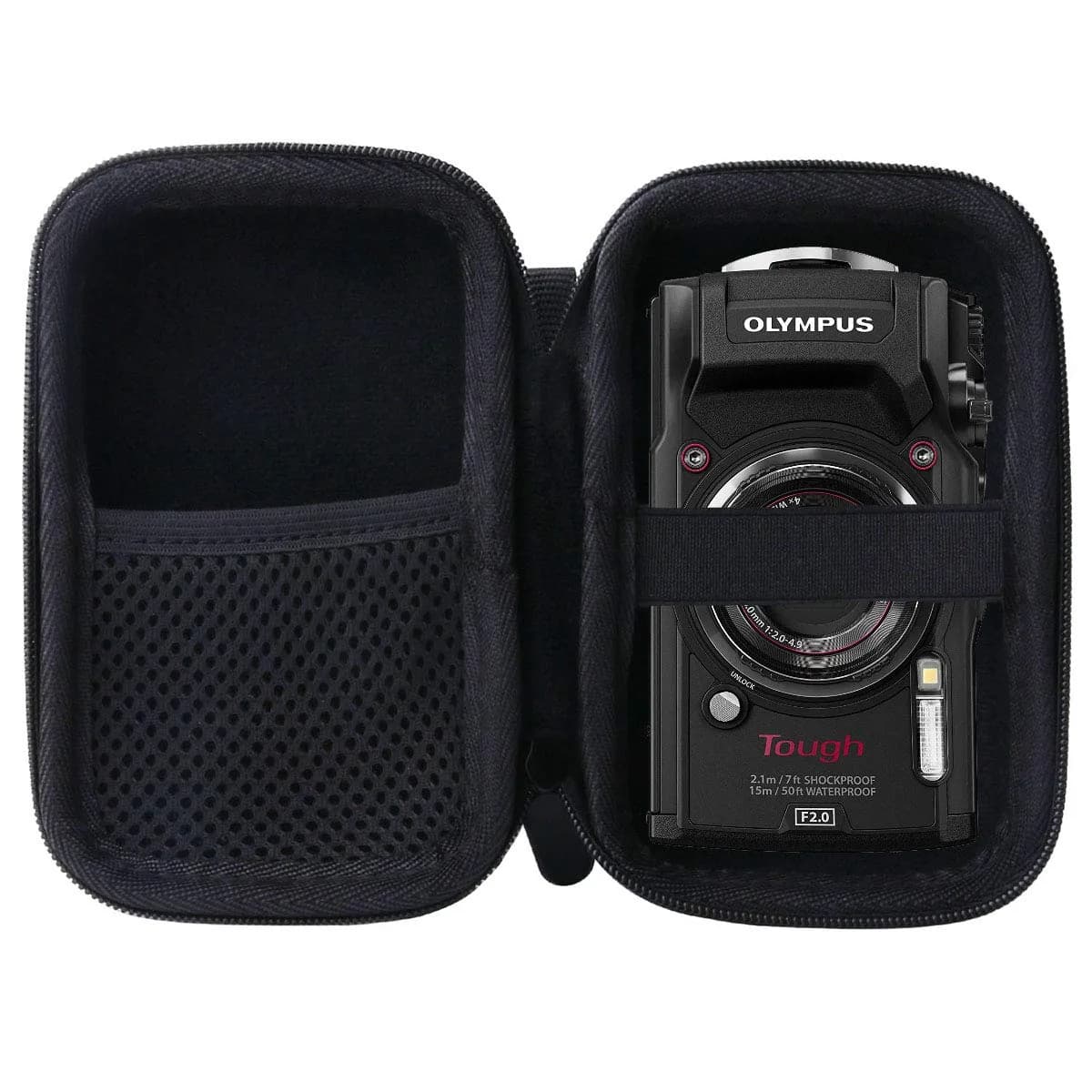 WERJIA Black Hard Carrying Case for Olympus TG-7/TG-6/TG-5/TG-4 Cameras | 12.7cm (5in) Length — Storage case, Black