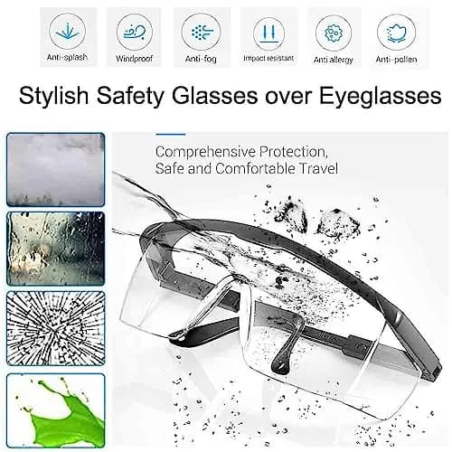 mozeeda 3 Pack Safety Glasses with Anti-Fog & Scratch-Resistant Lenses | Clear Wraparound Goggles for Work & Lab thumbnail 5