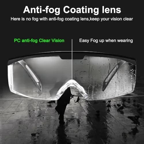 mozeeda 5-Pack Safety Glasses Goggles with Anti-Fog & Anti-Scratch Lenses | Clear Vision for Men & Women thumbnail 2