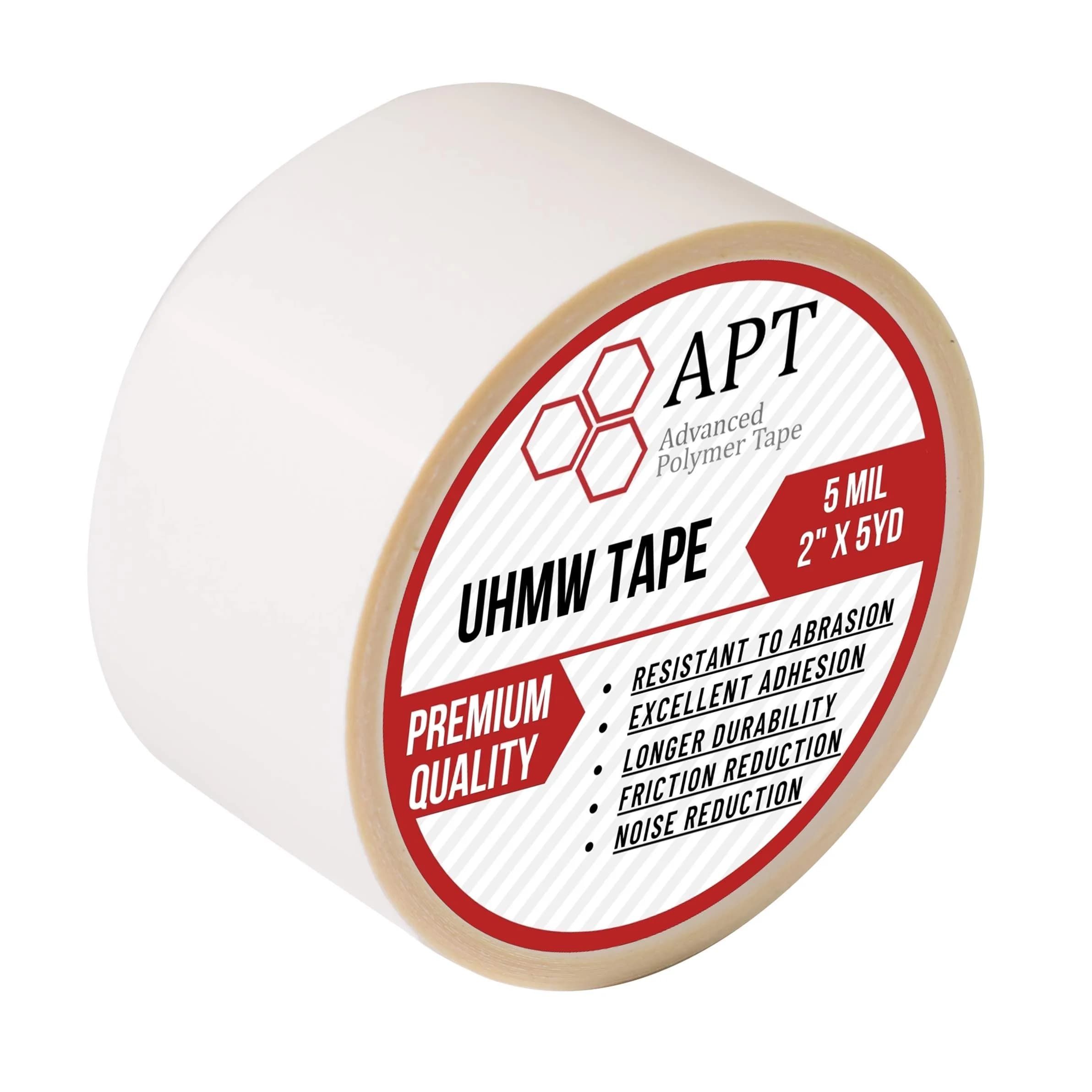 APT UHMW Polyethylene Tape 0.5" x 5Yds | Abrasion & Impact Resistant Surface Protection — 2" x 5Yds / 5 Mil UHMW