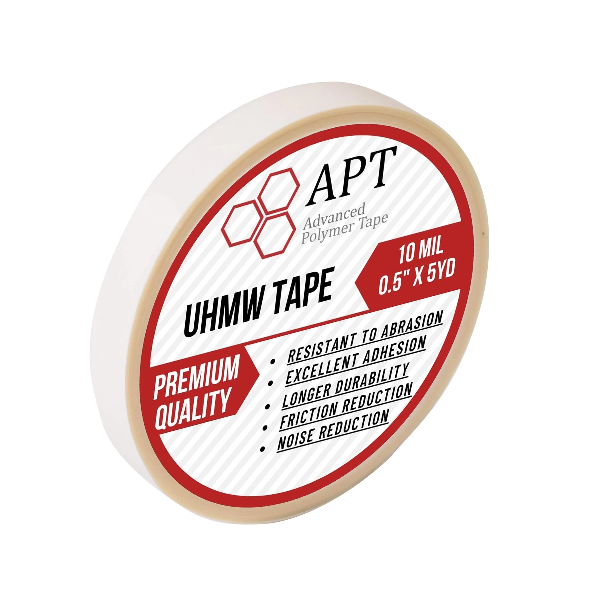 APT UHMW Polyethylene Tape 0.5" x 5Yds | Abrasion & Impact Resistant Surface Protection - main product image