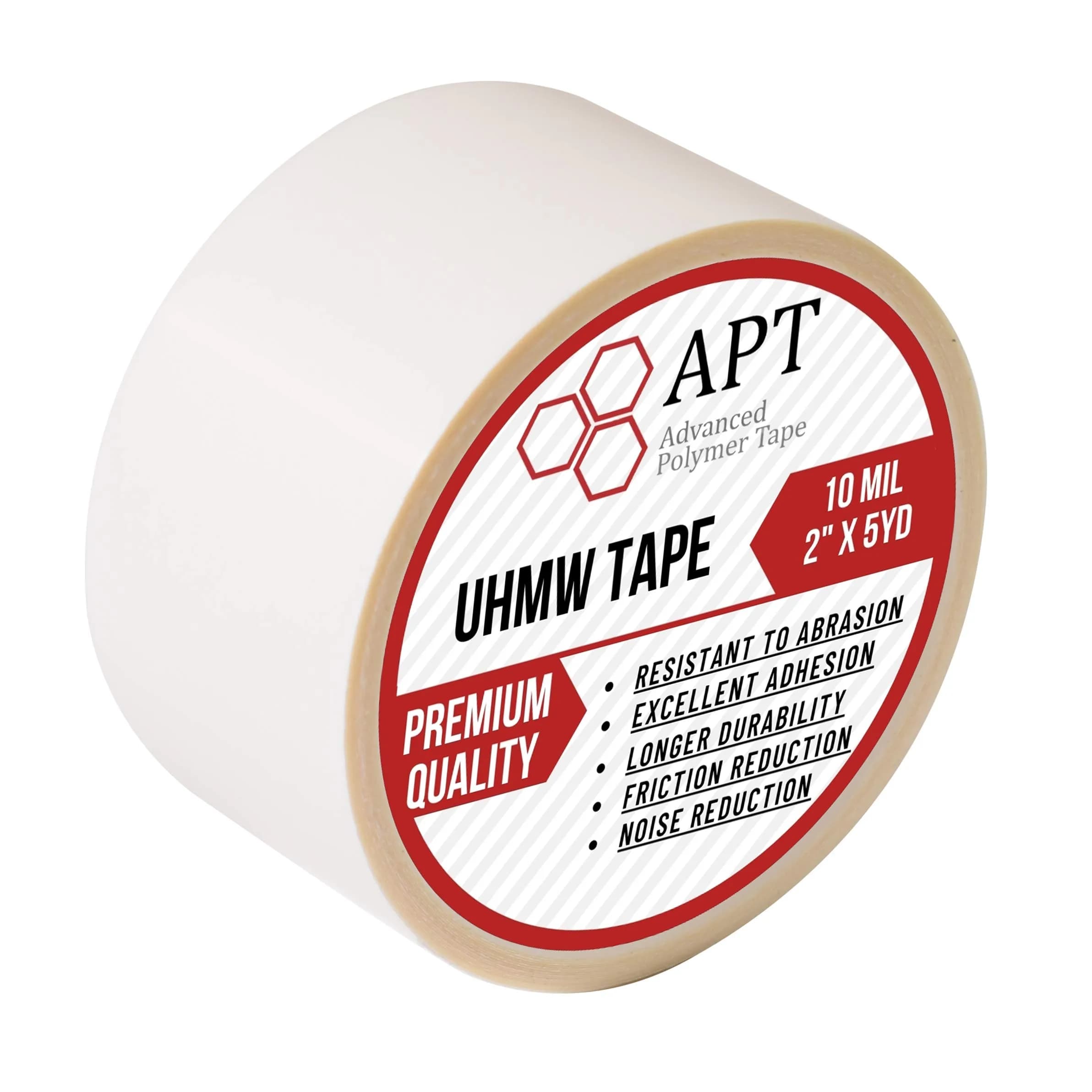 APT UHMW Polyethylene Tape 0.5" x 5Yds | Abrasion & Impact Resistant Surface Protection — Translucent