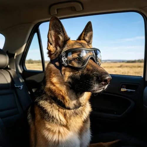 NAMSAN Clear Dog Goggles for Medium to Large Dogs | UV Protection Driving Glasses with Adjustable Straps thumbnail 6