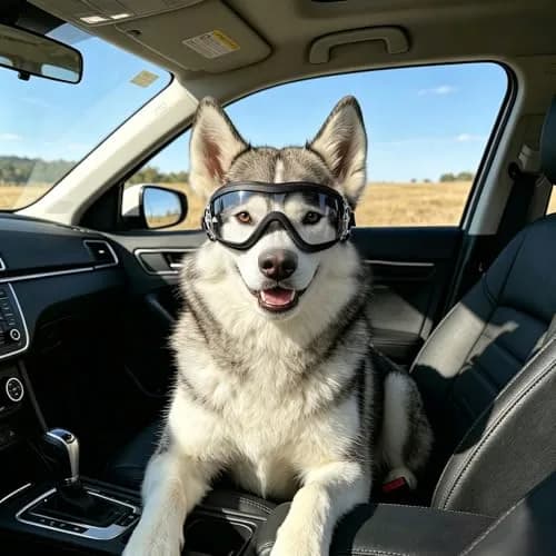 NAMSAN Clear Dog Goggles for Medium to Large Dogs | UV Protection Driving Glasses with Adjustable Straps thumbnail 2