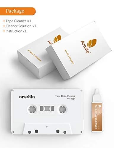 Arsvita Cassette Head Cleaner Kit with Cleaning Solution | Reusable Tape Cleaner for Home/Car Players thumbnail 6