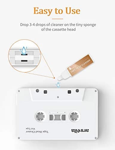 Arsvita Cassette Head Cleaner Kit with Cleaning Solution | Reusable Tape Cleaner for Home/Car Players thumbnail 2