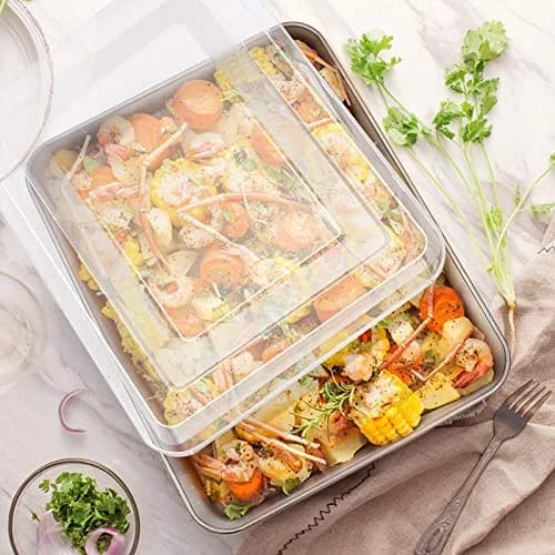 E-far Stainless Steel Bakeware Set 9-Piece | Durable, Dishwasher Safe & Versatile thumbnail 5
