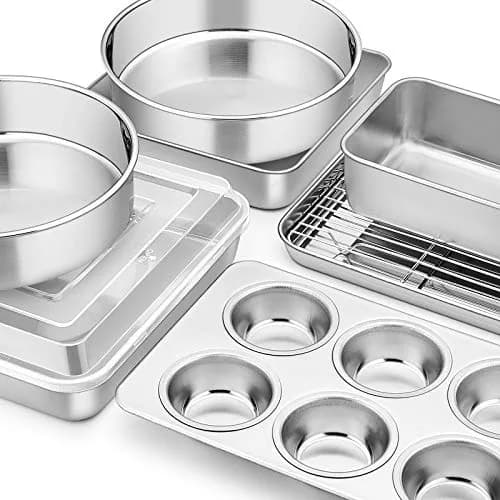 E-far Stainless Steel Bakeware Set 9-Piece | Durable, Dishwasher Safe & Versatile thumbnail 8