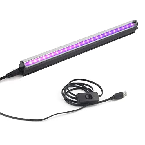 GREENIC UV Black Light Bar, 10W 1ft USB Portable T5 UV Blacklight Tube for Body Paint & Party Decor thumbnail 1