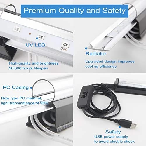 GREENIC UV Black Light Bar, 10W 1ft USB Portable T5 UV Blacklight Tube for Body Paint & Party Decor thumbnail 5