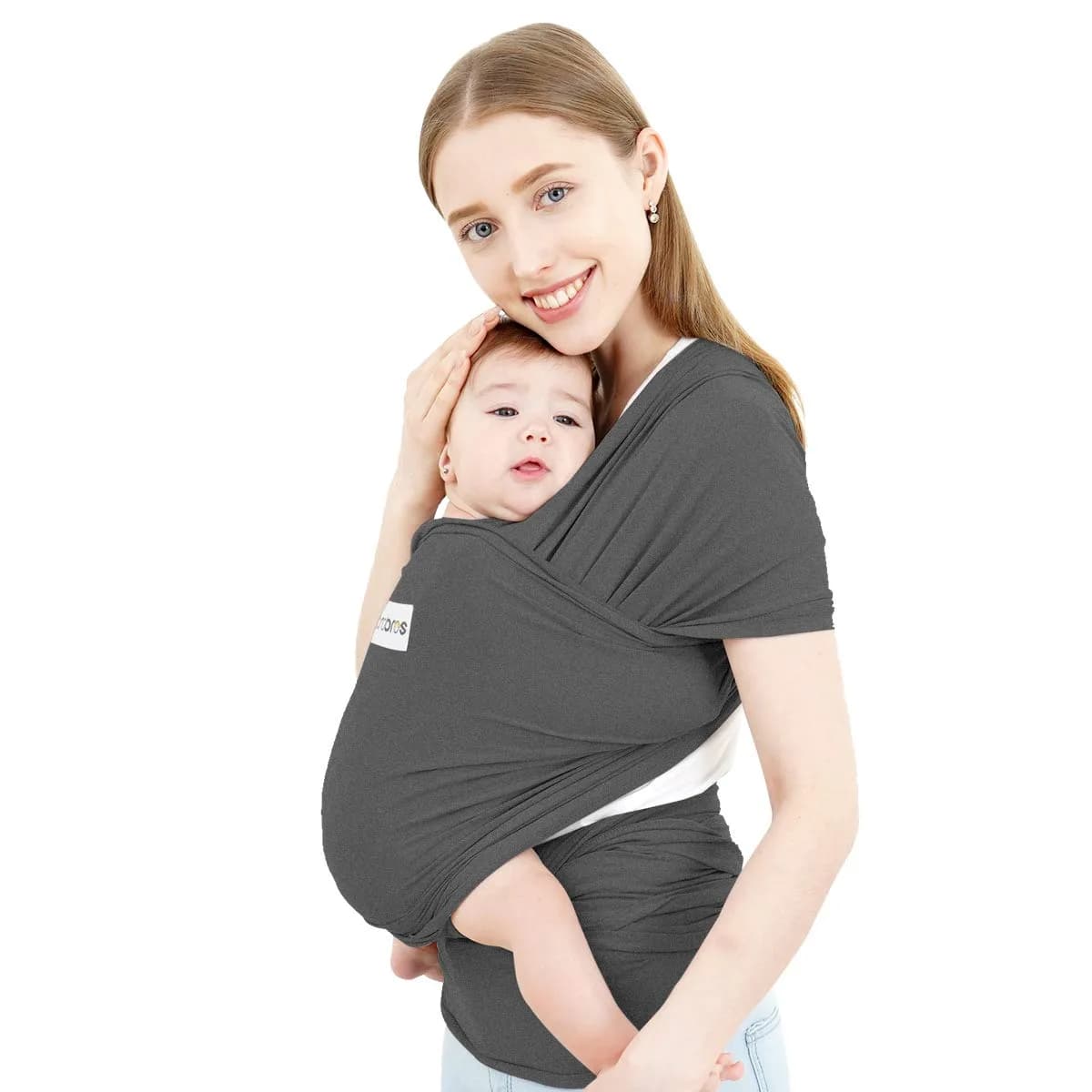 ACRABROS Baby Wrap Carrier Grey | Soft, Breathable, Hands-Free for Newborns to 35 lbs — Heather Grey