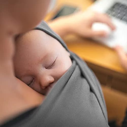 ACRABROS Baby Wrap Carrier, Hands-Free Sling for Newborns to Toddlers (8-35 lbs) | Breathable Heather Grey thumbnail 6