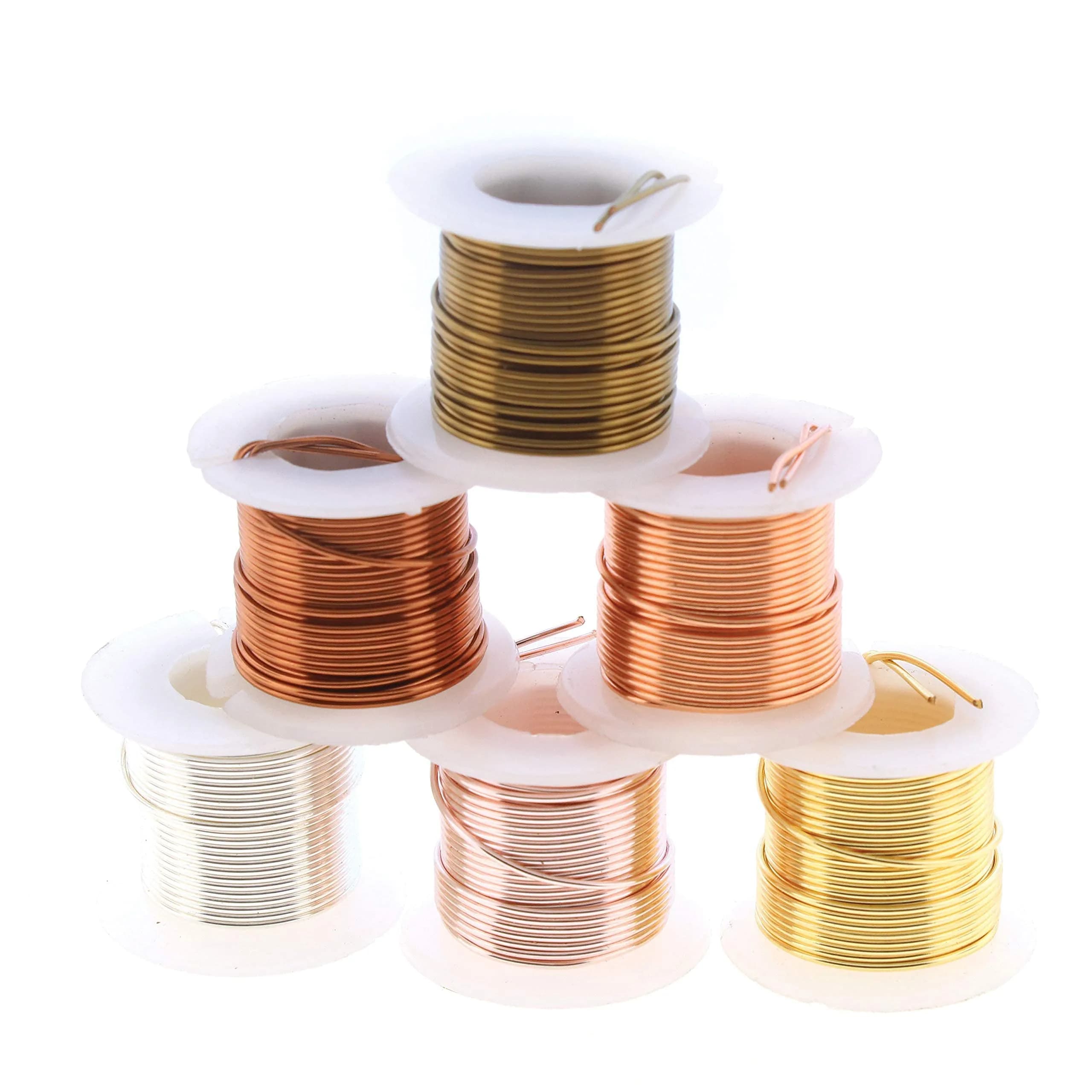 The Beadsmith Craft Wire Assortment 24 Gauge (213 in / 5.5 m) | Tarnish-Resistant Copper Wire for Jewelry Making — Assorted Colors / 22 Gauge