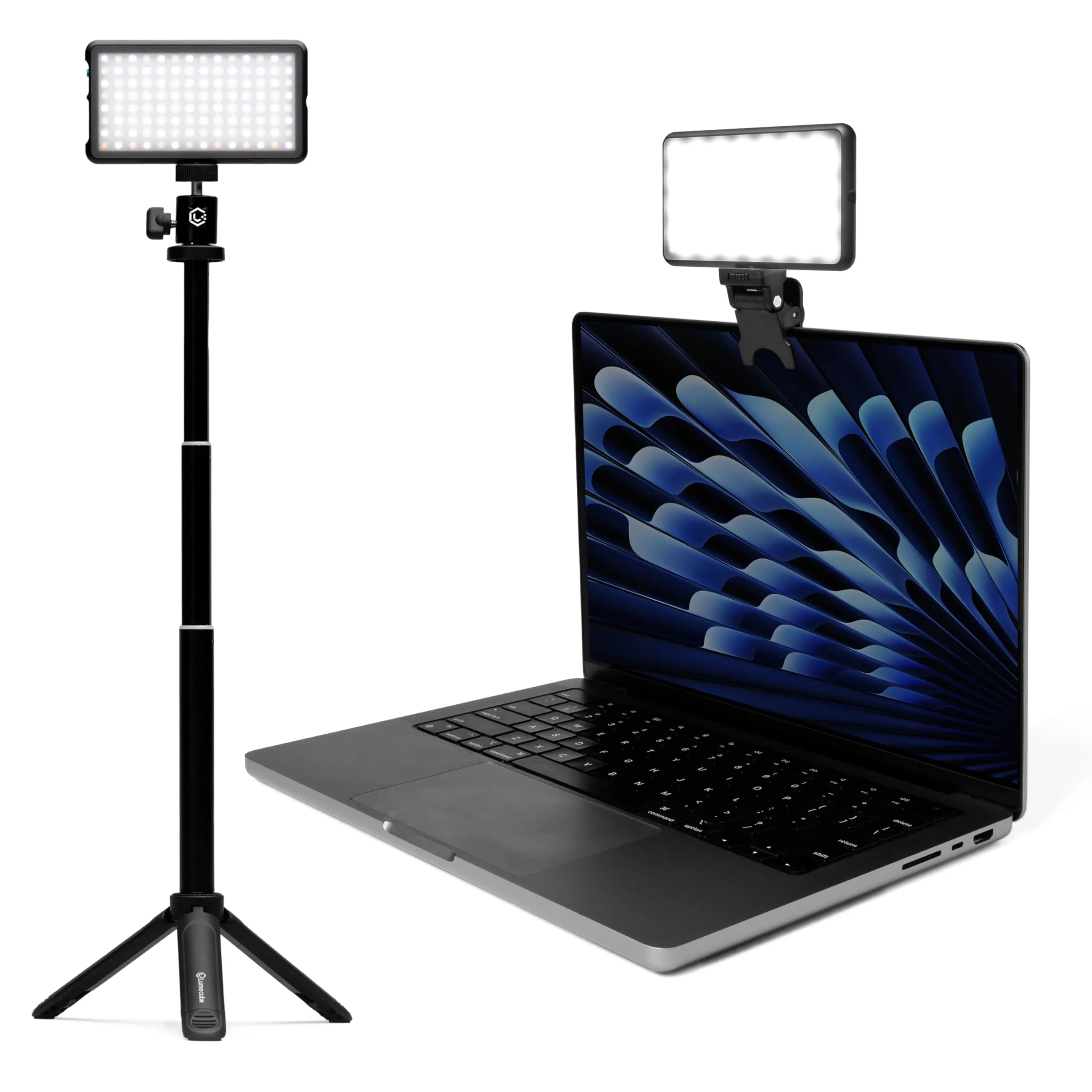 Lume Cube Broadcast Lighting Kit with Laptop Clip & Stand, 600g (1.32 lb) | Professional Video Conference Light