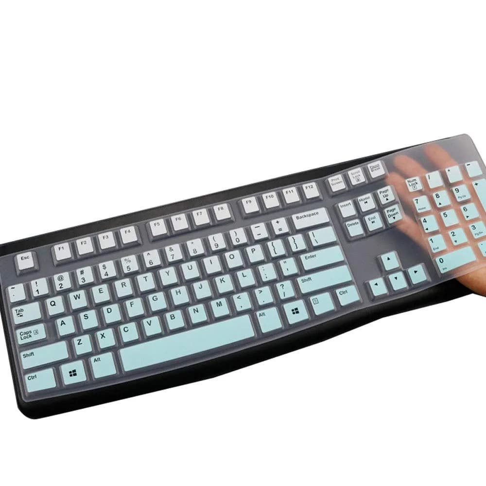 MUBUY-GOL Keyboard Cover Skin Protector for Logitech MK120 K120 Wired Keyboard | US Layout, Clear, Ultra Thin — MintGreen