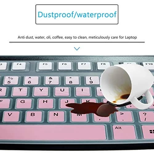 MUBUY-GOL Keyboard Cover Skin Protector for Logitech MK120 K120 Wired Keyboard | US Layout Pink Silicone thumbnail 4
