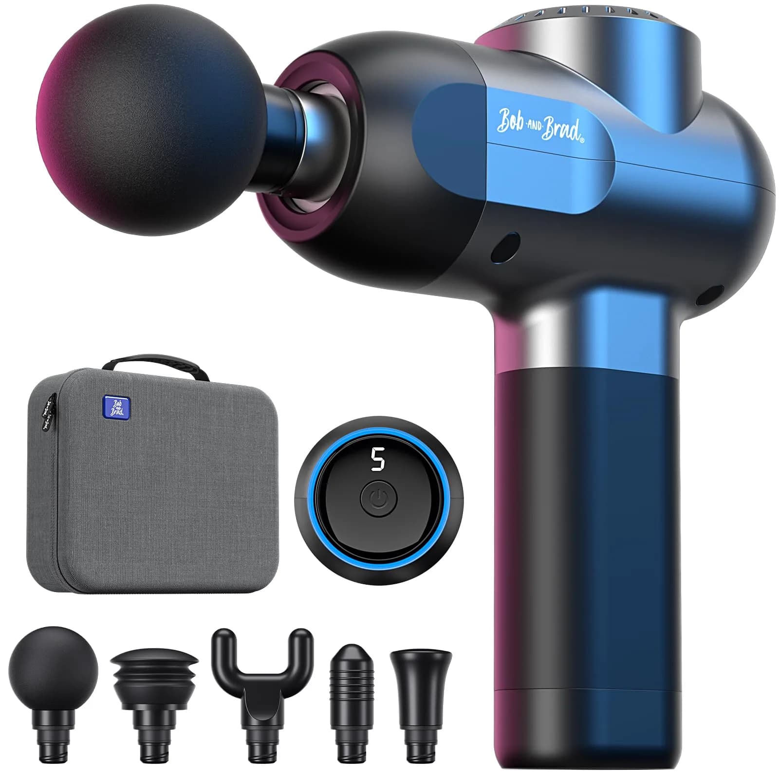 BOB AND BRAD C2 Massage Gun 0.68 kg (1.5 lb) | Deep Tissue Percussion Massager with 5 Speeds & 5 Heads - main product image