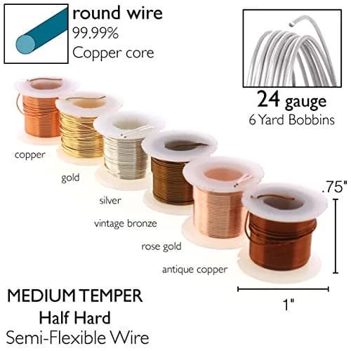 The Beadsmith Craft Wire Assortment 24 Gauge (213 in / 5.5 m) | Tarnish-Resistant Copper Wire for Jewelry Making thumbnail 3