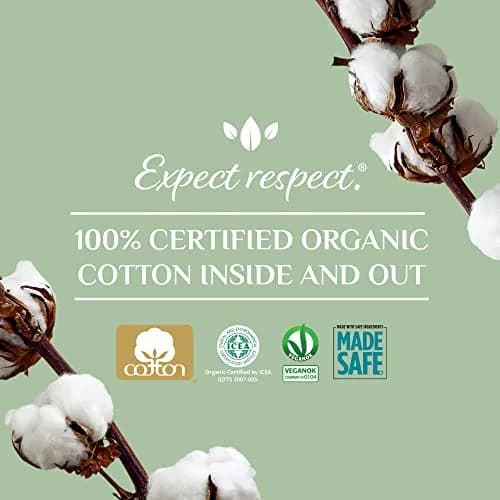 Organyc Organic Cotton Incontinence Pads Maximum Absorbency, 16 Count (1 Pack) | Hypoallergenic & Fragrance-Free thumbnail 3
