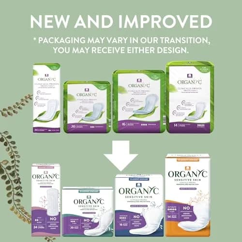 Organyc 100% Organic Cotton Light Incontinence Pads for Bladder Leaks | Moderate Flow, 20 Count thumbnail 3