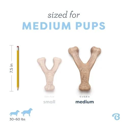 Benebone Puppy Wishbone Dog Chew Toy with Real Bacon Flavor, Medium | Durable Nylon Chew for Gentle Chewers thumbnail 4